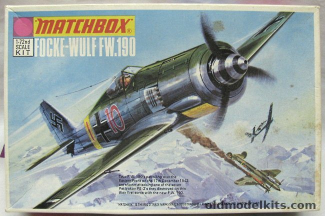 Matchbox 1/72 TWO Focke-Wulf FW-190 - 111th Group JG 51 Russia or SG1 Crimea 1943, PK-6 plastic model kit